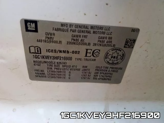1GC1KVEY3HF216900 фото 2