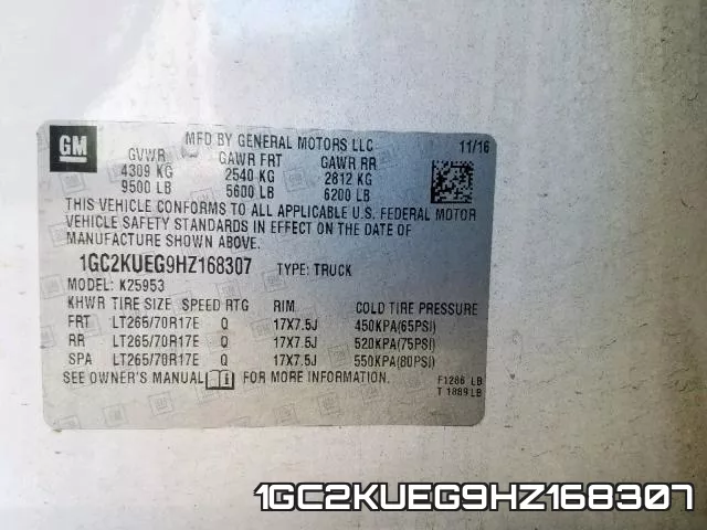 1GC2KUEG9HZ168307 фото 2