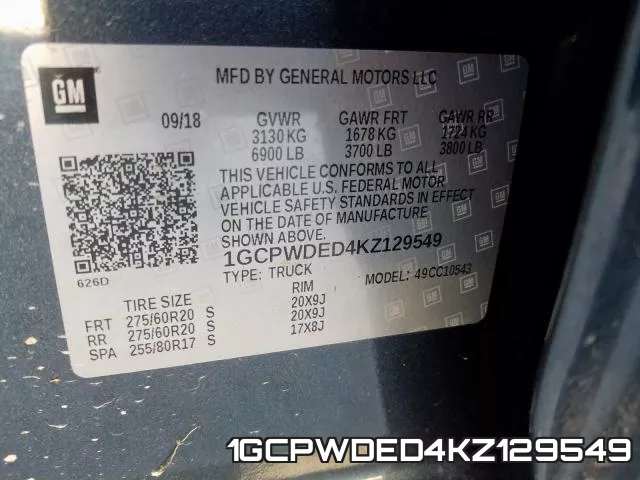 1GCPWDED4KZ129549 фото 2