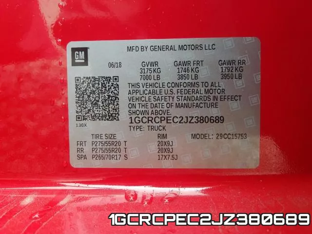 1GCRCPEC2JZ380689 фото 2