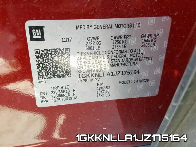 1GKKNLLA1JZ175164 фото 2