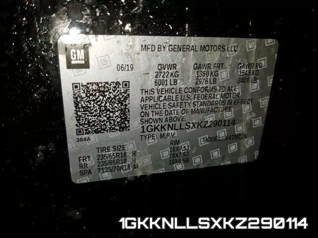1GKKNLLSXKZ290114 фото 2