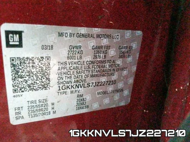 1GKKNVLS7JZ227210 фото 2