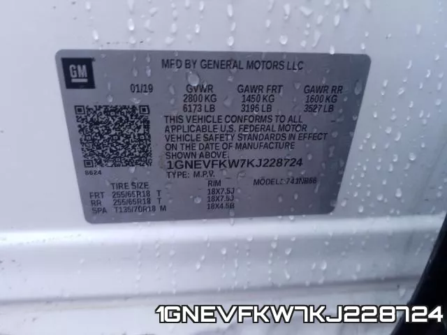 1GNEVFKW7KJ228724 фото 2