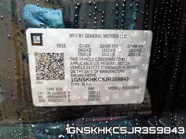 1GNSKHKC5JR359843 фото 2