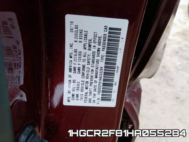 1HGCR2F81HA055284 фото 2