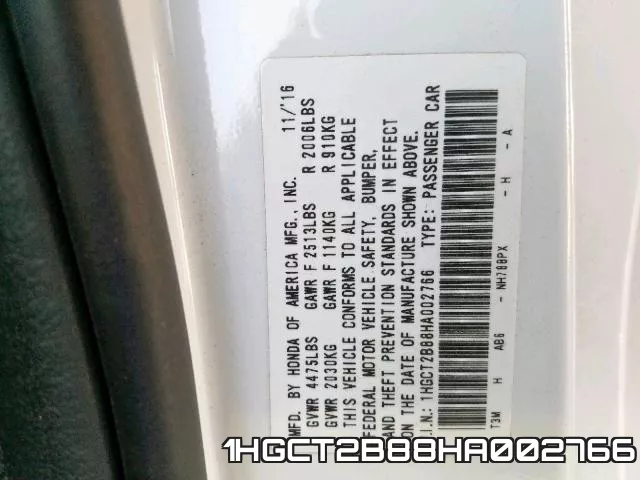 1HGCT2B88HA002766 фото 2
