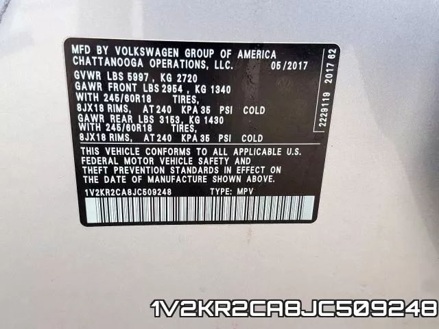 1V2KR2CA8JC509248 фото 2