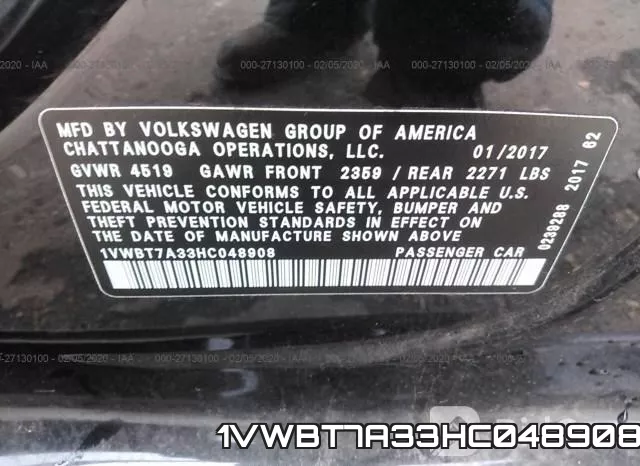 1VWBT7A33HC048908 фото 10