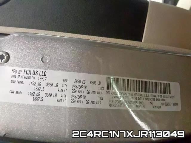 2C4RC1N7XJR113049 фото 2