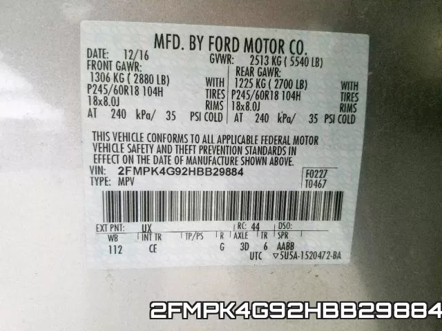 2FMPK4G92HBB29884 фото 2