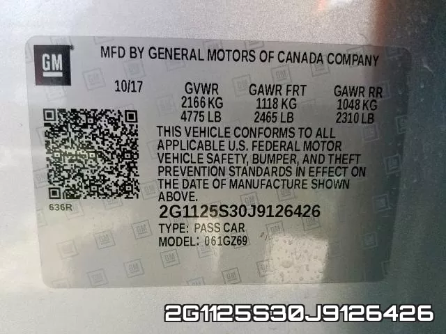 2G1125S30J9126426 фото 2