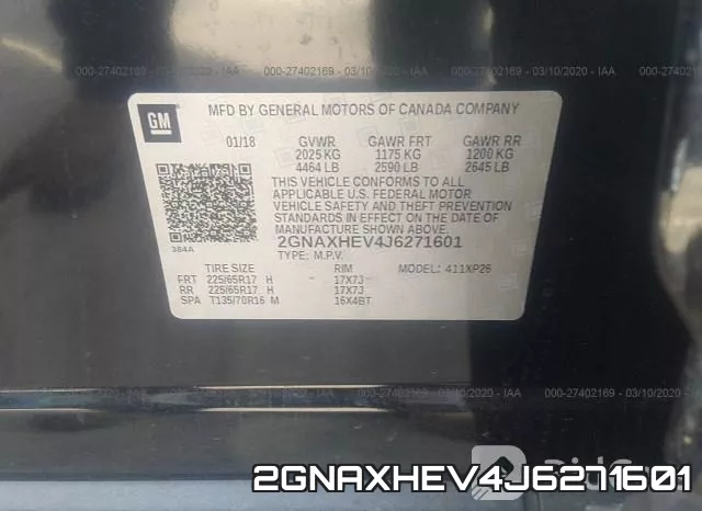 2GNAXHEV4J6271601 фото 10
