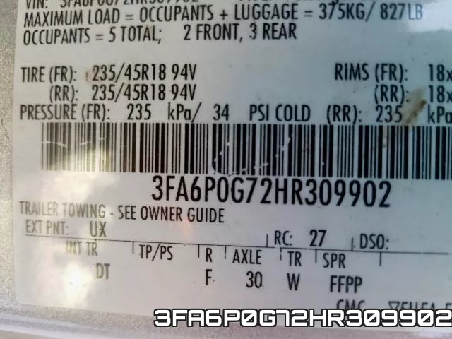 3FA6P0G72HR309902 фото 2