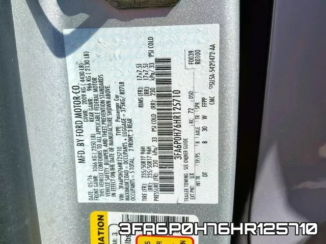 3FA6P0H76HR125710 фото 2