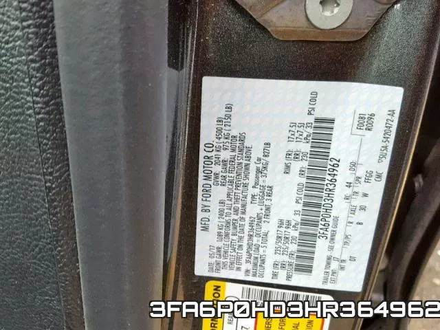 3FA6P0HD3HR364962 фото 2