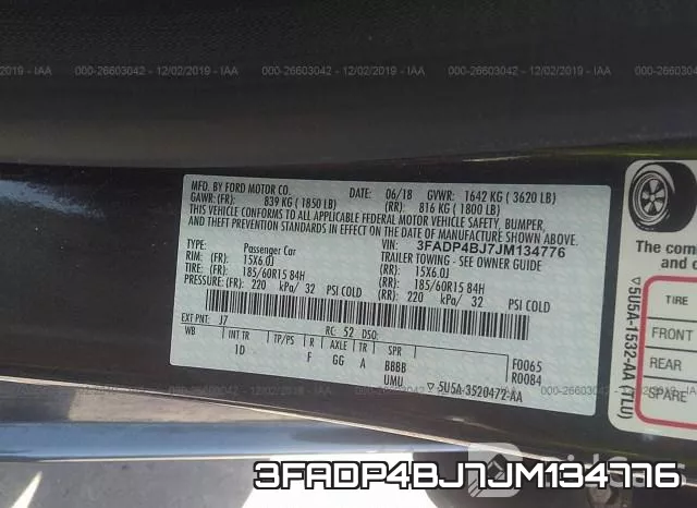3FADP4BJ7JM134776 фото 10
