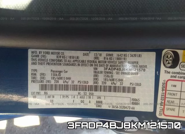3FADP4BJ8KM121570 фото 10