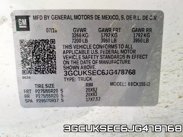 3GCUKSEC6JG478768 фото 2