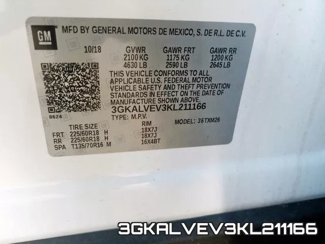 3GKALVEV3KL211166 фото 2
