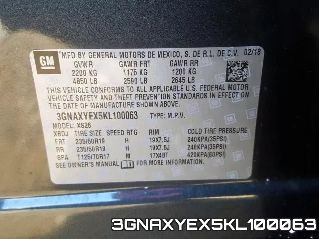 3GNAXYEX5KL100063 фото 2
