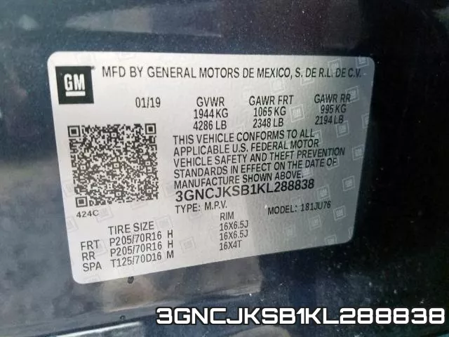 3GNCJKSB1KL288838 фото 2