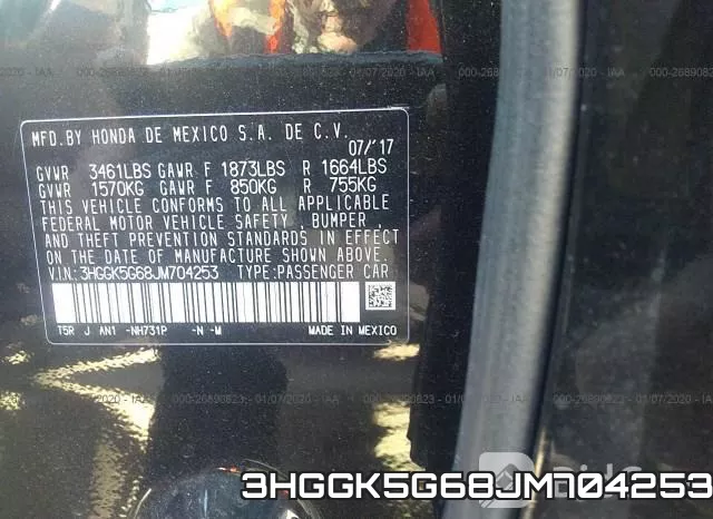 3HGGK5G68JM704253 фото 10