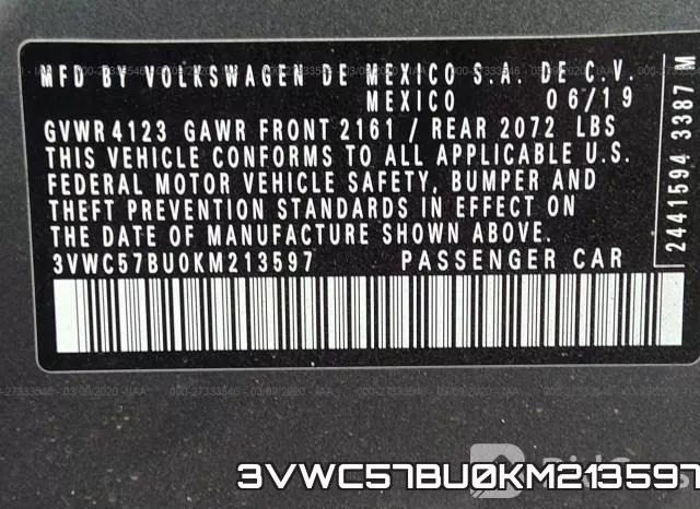 3VWC57BU0KM213597 фото 10