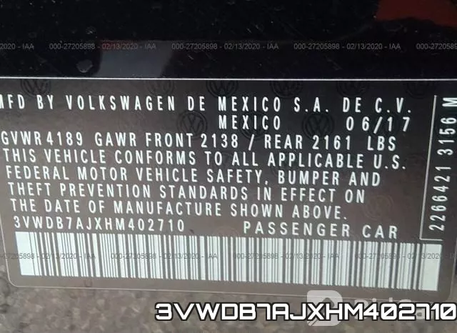 3VWDB7AJXHM402710 фото 10