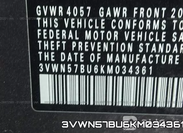 3VWN57BU6KM034361 фото 10