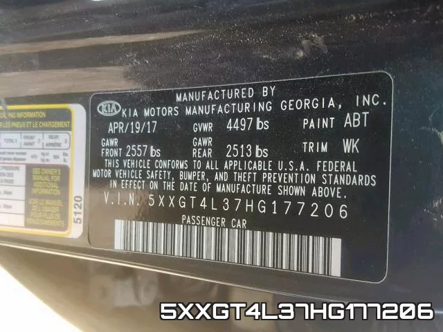 5XXGT4L37HG177206 фото 2