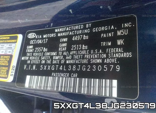 5XXGT4L38JG230579 фото 10