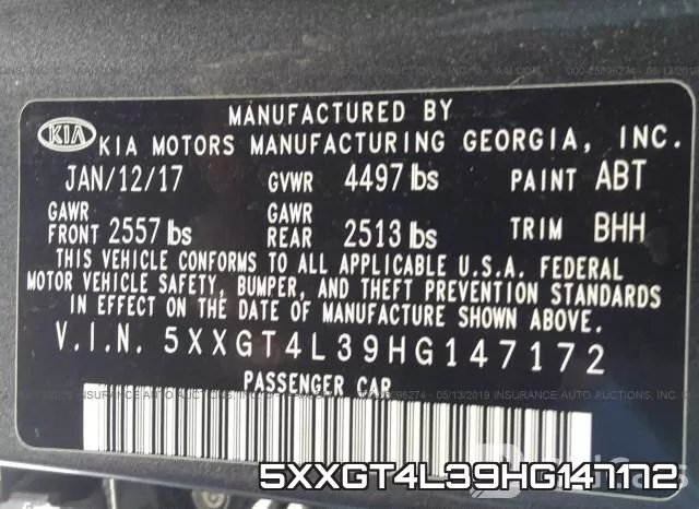 5XXGT4L39HG147172 фото 10