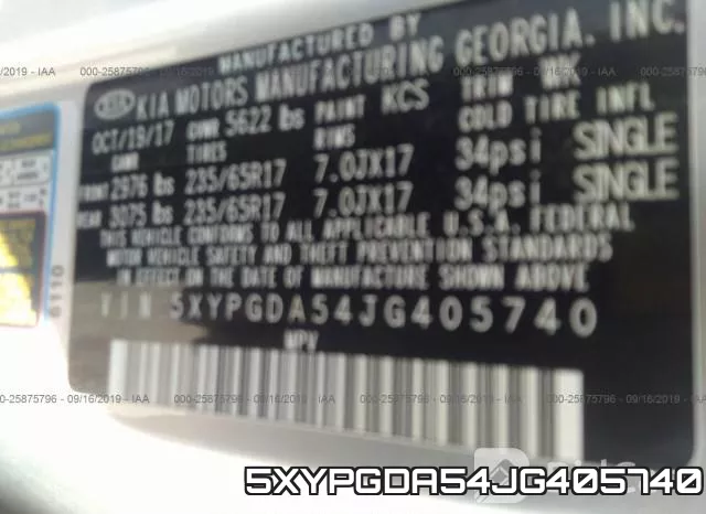 5XYPGDA54JG405740 фото 10