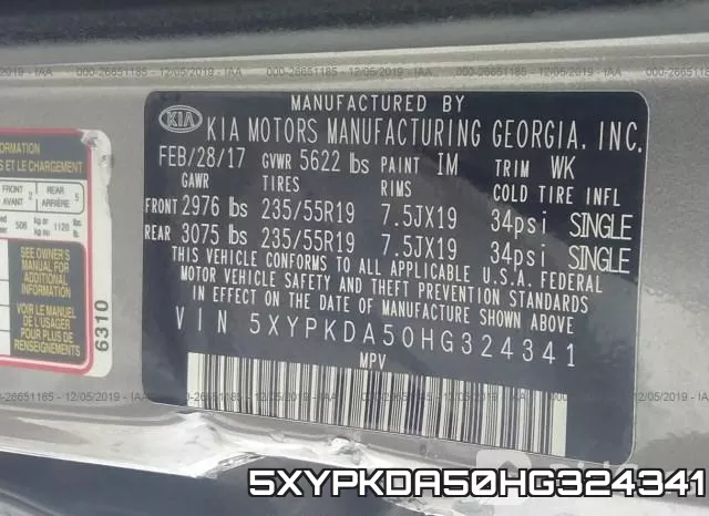 5XYPKDA50HG324341 фото 10