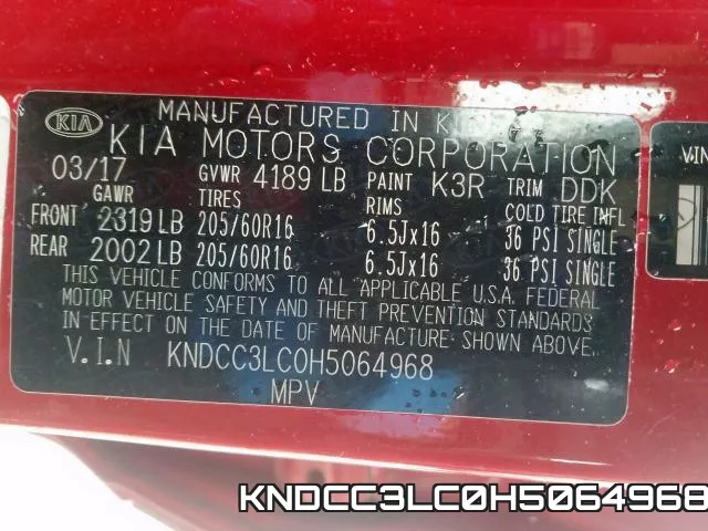 KNDCC3LC0H5064968 фото 2