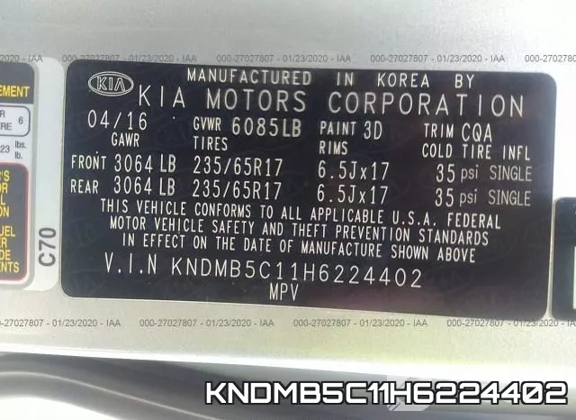 KNDMB5C11H6224402 фото 10