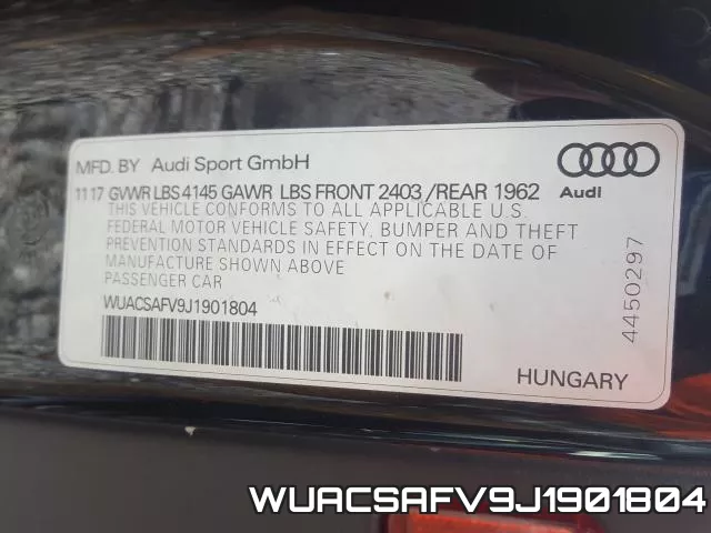 WUACSAFV9J1901804 фото 2