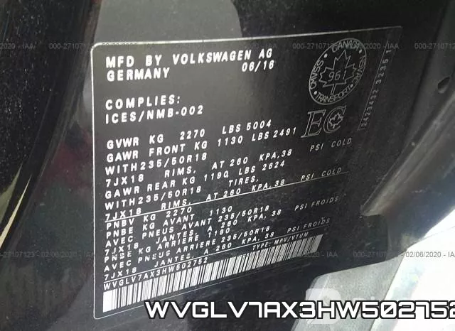 WVGLV7AX3HW502752 фото 10