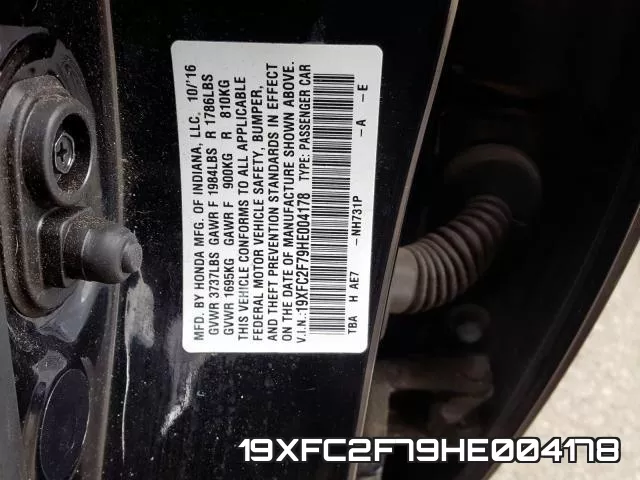 19XFC2F79HE004178 фото 2