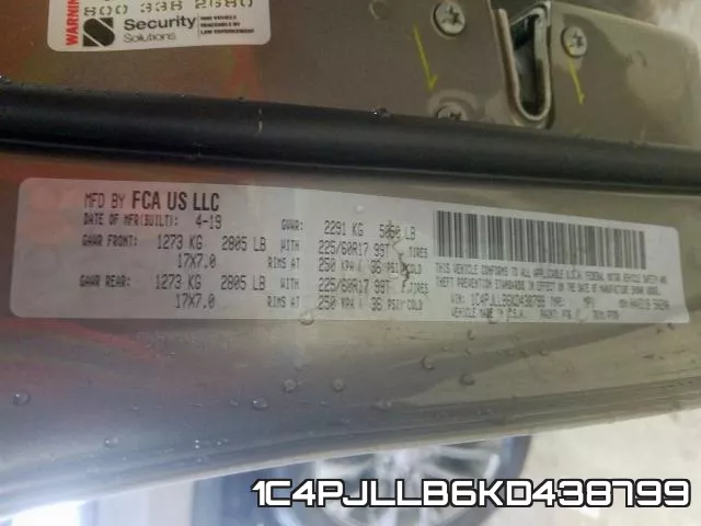 1C4PJLLB6KD438799 фото 2