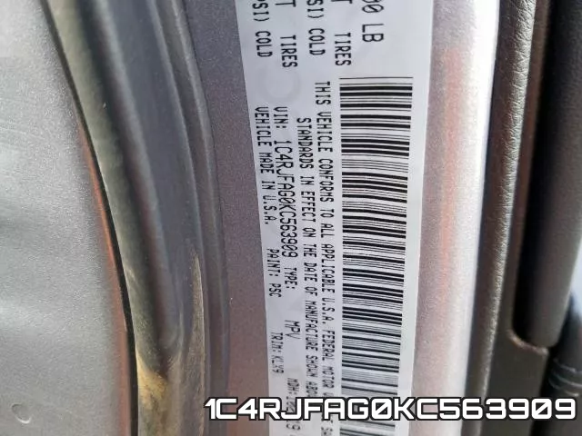 1C4RJFAG0KC563909 фото 2