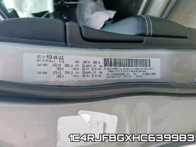 1C4RJFBGXHC639983 фото 2