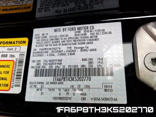 1FA6P8TH3K5202770 фото 2