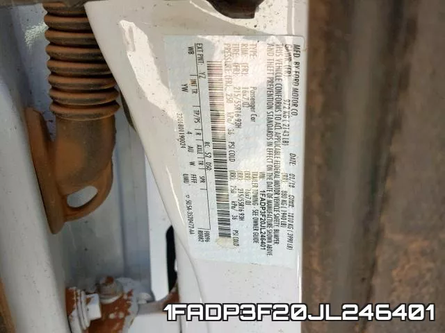 1FADP3F20JL246401 фото 2