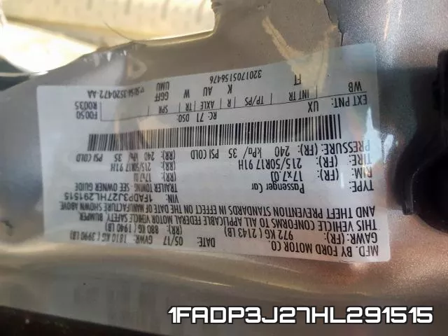 1FADP3J27HL291515 фото 2
