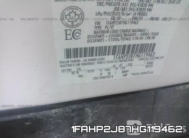 1FAHP2J87HG119462 фото 10