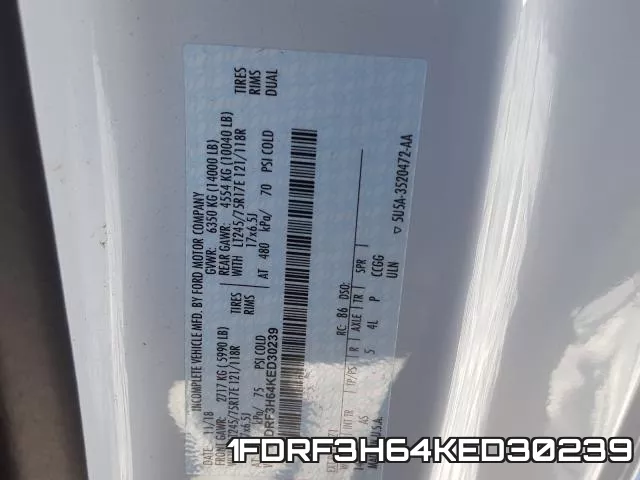 1FDRF3H64KED30239 фото 2