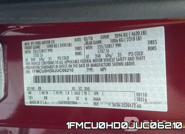 1FMCU0HD0JUC06210 фото 10