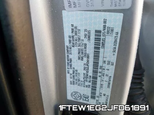 1FTEW1EG2JFD61891 фото 2